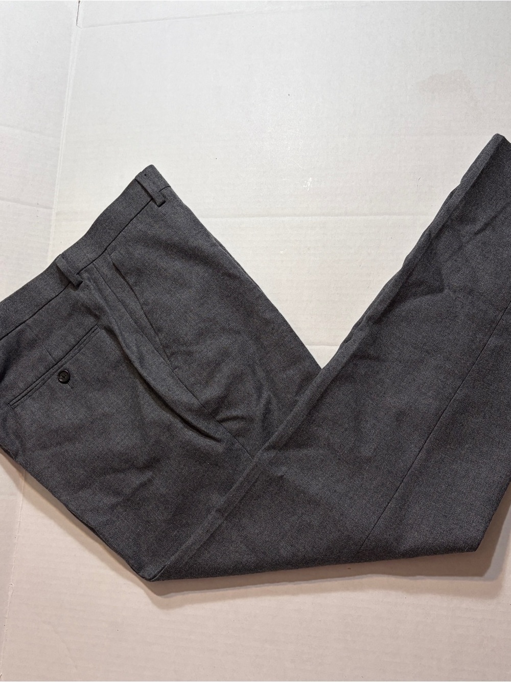 J Crew Ludlow Slim Fit Pants Charcoal 33Wx33 Moon Wool Cotton Flat Front NEW!